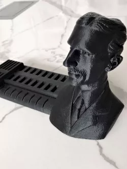 SD, micro SD and USB flash drive holder with Nikola Tesla bust