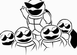 Squirtle Squad stencil