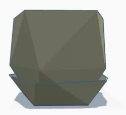 Twisted polygonal 5 faces vase w/attached tray