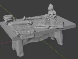 Wizard's Room Desk Table Book Skull Sorcerer D&D Terrain Miniature