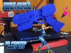 3D Printed Samus Aran's Paralyzer Gun, Metroid