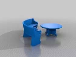 Banco y mesa de cemento para jardín
