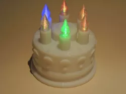 Birthday Cake with Color-Changing LED Candles