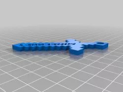 Minecraft Sword with Minecraft Logo Embedded