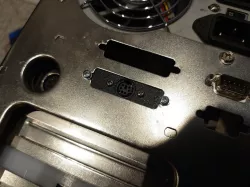 PS/2 panel-mount socket to DB25 adaptor plate