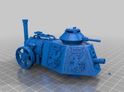 STL file Steampunk Tank, Tri-Cannon