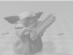 Baby Yoda with a Chainsaw