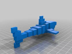 blocky 3d shark