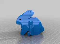 cat, bunny and bat   3 sided figure