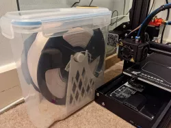 Compact Printable Spool Holder for Cereal Tupperware Container Single Filament Dry Box