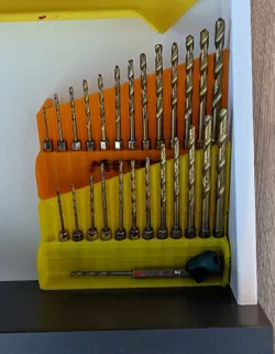 Drill bit rack (low angle for drawers)