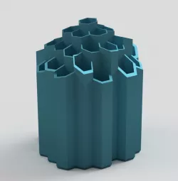 Hexagonal pen holder