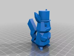 Low poly Pikachu but it has a top hat