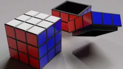 Solved Rubik's Cube Box