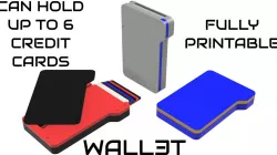 Wall3t - Fully 3D Printable Wallet (Holds up to 6 credit cards)