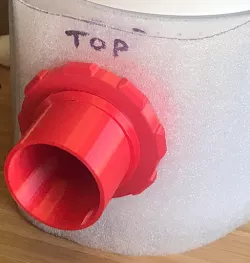 2.5 inch hose adapter with curved flange