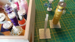 A sorting system for yarn spools fitting for an ikea chest of drawers
