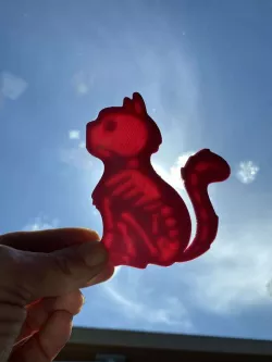 Cat eat a fish lithophane