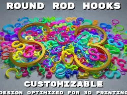 Customizable Round Rod Hooks - S-Hooks and 3-Hooks