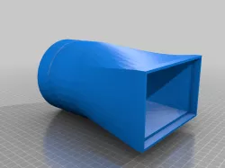 Fan outlet - from square to round hole