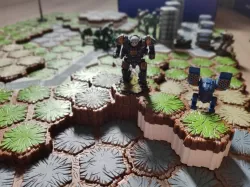Heroscape double height Hex skeleton tile for Battletech