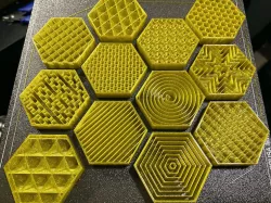 Hexagon infill pattern sample - Prusaslicer
