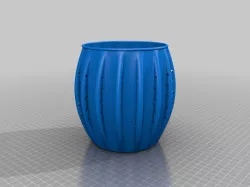 Larger Rib with Holes and round lip Round Vase / Pot