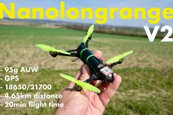 Nanolongrange V2 GPS FPV drone with single 18650