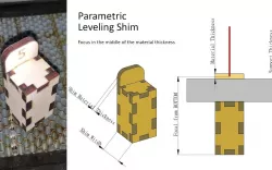 Parametric (FreeCAD) Table Levelling Shim for Laser Cutter