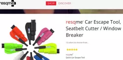 Resqme Car Escape Tool - Sun Visor Clip
