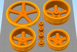 Wheel set for motorized vehicles (TT-Motor or Nema-17 Motor)