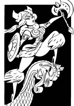 Female Viking stencil