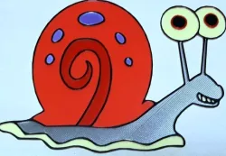 Gary the Snail Smiling in colors