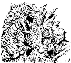 Godzilla Vs King Kong stencil