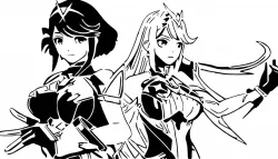 Mythra and Pyra stencil