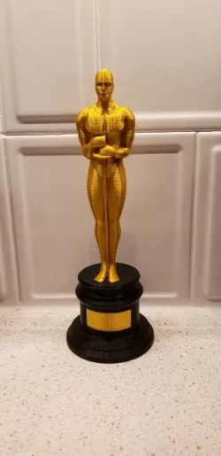 Oscar Statue with label