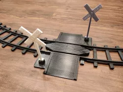 Railroad Crossing Train Track compatible w/ the Lionel Ready-to-Play Train Sets