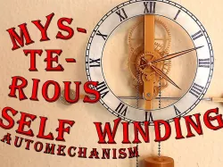 Self winding pendulum clock (climbing weight for weight driven clocks)