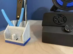 Two Tone Rugged Desktop Organizer w/o Calculator Slot
