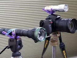 Universal flashlight mount - tripod / camera hot shoe