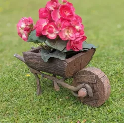 Cartoon-Style Wheelbarrow Planter