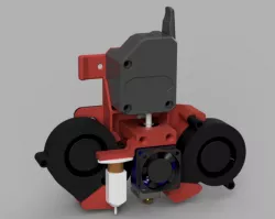 Cheburashka SIMPLE & EASY Ender-3 / CR-10 BMG direct mount with E3D V6 and one or two 5015 blower(s) with BLTouch