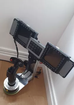 Compact portable "deskpit" with Thrustmaster Cougar MFD and Stream deck