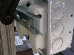 Din Rail to 4in square junction box mount 