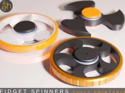 Fidget Spinners - 3 Designs, Fully Printable, Print-in-Place