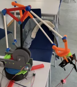 Gear actuated robot arm