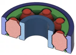 Low friction, print-in-place roller bearing 608, 6200, 6004
