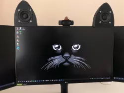 Monitor mounted cat ear speakers