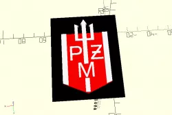 Polsteam (PZM) logo with text - OpenScad
