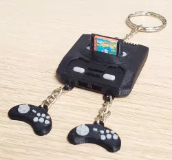 Sega Genesis Model 2 Console Keychain with Controllers